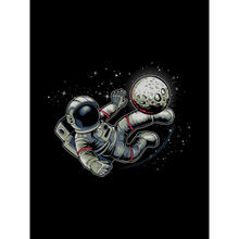 THREADCURRY Football In Space Creative Graphic Printed T-shirt For Men