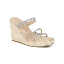 London Rag Pink Square Toe Wedge Heels