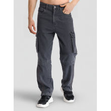 HIGHLANDER Men Grey Mid Rise Baggy Ankle Length Cargo Jeans