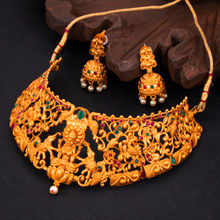 Sukkhi Fascinating Gold Plated Temple Choker Necklace Set for Women (NYKSUKHI03448)