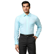 Raymond Men Textured Blue Shirt