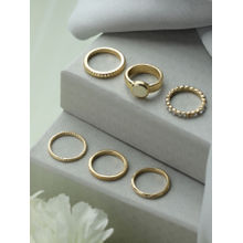 Priyaasi Stylish Gold Plated Ring (Pack of 6)