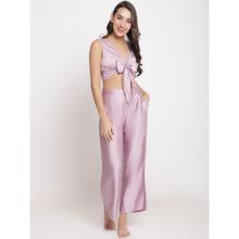 Erotissch Women Purple Solid Beachwear Set