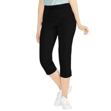 Enamor Essentials E018 Stretch Cotton Lounge Capri Pants- Jet Black
