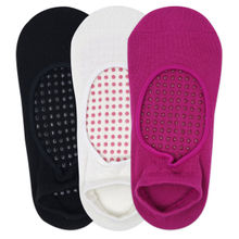 Balenzia Women's Anti Bacterial Yoga Socks with Anti Skid- 3 Pair Pack - Multi-Color (Free Size)