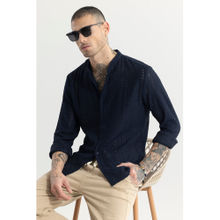 Snitch Men Crafted Canvas Navy Blue Shirt