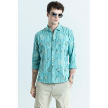 Snitch Men Fleur Aqua Blue Shirt