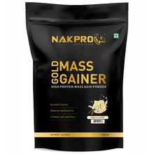 NAKPRO Mass Gainer, High Protein & High Calorie Protein Powder - Vanilla