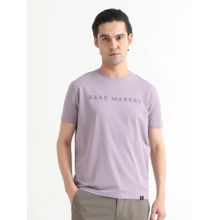 Rare Rabbit Burke Round Neck Printed T-Shirt Purple