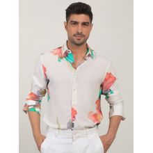 Rare Rabbit Painter Printed Shirt White