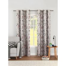 Encasa Homes Digital Print Polyester F1 Neutral Color Curtain
