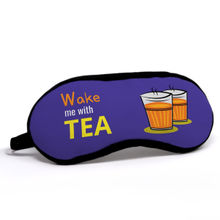 Indigifts Eye Cover For Sleeping Women Wake Me With Tea Quote Blue Eye Mask