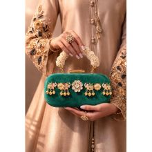 BOXWISH BY BHUMIKA Women Green Embellished Clutch