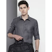 The Indian Garage Co Men Slim Fit Solid Full Sleeves Cutaway Grey Formal Shirt