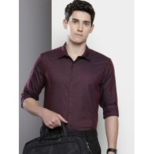 The Indian Garage Co Men Slim Fit Checked Full Sleeves Cutaway Maroon Formal Shirt