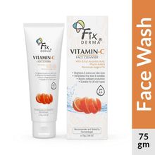 Fixderma Vitamin C Face Cleanser with Ascorbic Acid Face Wash for Oily Skin, Women & Men