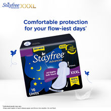Stayfree Advanced All Nights Sanitary Pads with Cottony Soft Cover for Comfort - XXXL Pack of 16