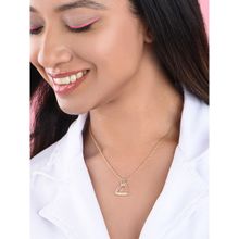Toniq Fusionwear Gold Plated Geometric Triangle Shape Pendant Charm Necklace for Women