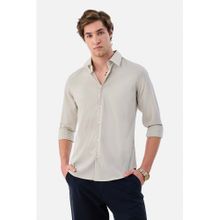 Snitch Cream Solid Full Sleeves Slim Formal Luxe Shirt for Men