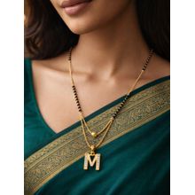 Digital Dress Room M Letter White Short Gold Ball Mangalsutra