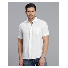 ROOKIES Men White Linen Casual Shirt