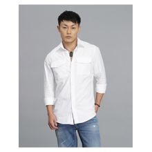 ROOKIES Men White Cotton Casual Shirt