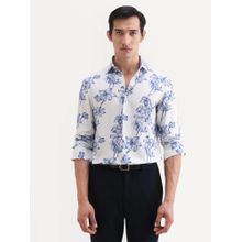 Rare Rabbit White Floral Collar Neck Shirt