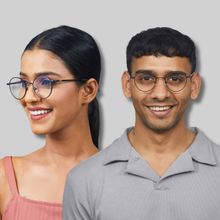 Enrico Unisex Metal Round Blue Cut Anti-Glare Zero Power Computer Glasses - Black (47)