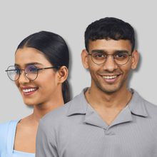 Enrico Unisex Metal Hexagonal Blue Cut Anti-Glare Zero Power Computer Glasses - Black (47)