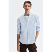 H&M Men Blue Regular Fit Oxford Shirt