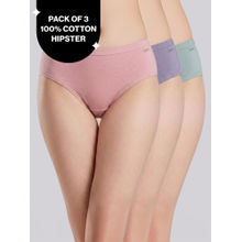 PO3 Mid Rise 100% Cotton Hipster Panty with Inner Elastic -NYP451 Blush,D Lavender,S Mint