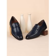 Louis Stitch Men Federal Blue Formal Slip-On Moccasin Shoes