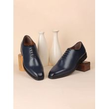 Louis Stitch Men Federal Blue Formal Wholecut Lace-Up Derby Shoes