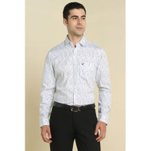 Allen Solly Men White Print Full Sleeves Formal Shirt