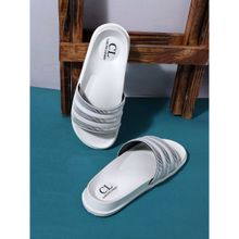 Carlton London Solid Off White Sliders