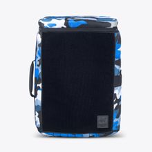 BadgePack Designs Tile S Backpack Blue Camo Bag with 5 Printed Badges