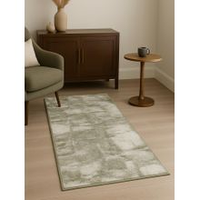 OBSESSIONS Grey Abstract Polyester Bedside Runner Ideal for Bedroom