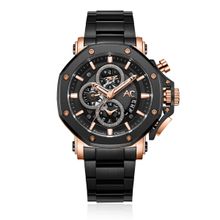 Alexandre Christie Ac 9603 Mcb Chronograph Watch For Men - Black Rose Gold (M)