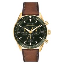 Movado Heritage Chronograph Green Round Dial Men Watch - 3650122 (M)