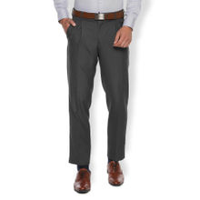 Van Heusen Men Grey Textured Loose Fit Trouser