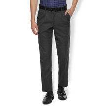 Van Heusen Men Grey Textured Loose Fit Trouser