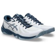 ASICS Men Blade Ff Off White Vintage Indigo Blue Badminton Shoes