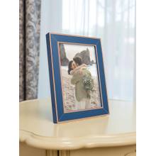 Golden Peacock Classic Navy Blue & Gold Accent Table Photo Frame (5X7 Inch)