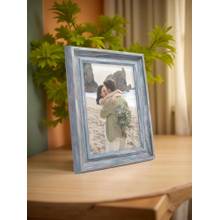 Golden Peacock 5X7 Inch Bluish Grey Textured Table Photo Frame