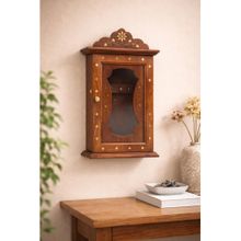 Golden Peacock Brown Solid Wooden Wall Mounted Key Holder