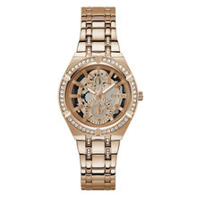 Guess Women Rose Gold Round Stainless Steel Dial Analog Watch- Gw0604L3