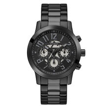 Guess Men Black Round Stainless Steel Dial Analog Watch- Gw0627G3