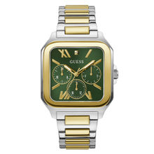 Guess Men Green Square Stainless Steel Dial Analog Watch- Gw0631G1