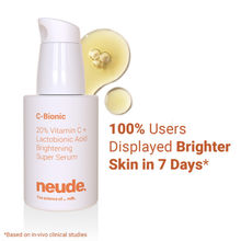 Neude 20% Vitamin C Serum - Glutathione+Red Algae+Kakadu Plum, C-Bionic Super Serum for Skin Brightening
