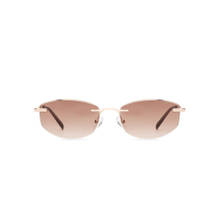 Vincent Chase Women Rectangle Brown Lens Rimless Polarized and UV Protection Sunglasses -VC S19523